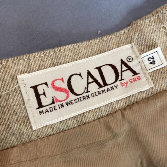 Escada Beige Wool Tweed Long Skirt Size Medium - Picture 12 of 14